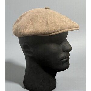 Vintage 1960’s KANGOL Design Men’s Tan Wool Newsboy Cap Made In United Kingdom